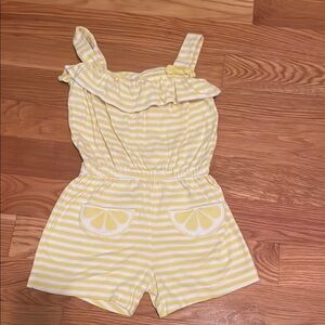 Yellow Striped Kids Romper